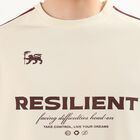 Men's Beige Round Neck Athleisure T-Shirt, Beige, small