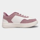 Women's Muted Dusty Pink Lace-Up Casual Shoes, Pink, small