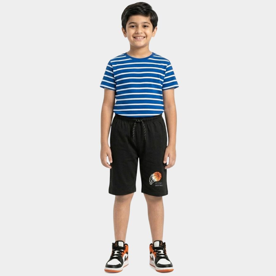 Boys' Grey Relaxed Fit Jamaican Shorts, Dark Grey, large