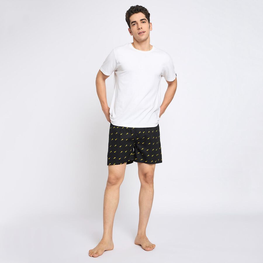 Men's 100% Cotton Boxers, Black, large
