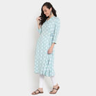 3/4Th Sleeves Straight Kurta, Light Blue, small image number null