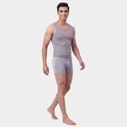 Men's Grey Slim Fit Melange Trunks, हल्का ग्रे, small