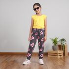 Girls' Dark Grey Heart Printed Drawstring Jogger Pyjama, Dark Grey, small