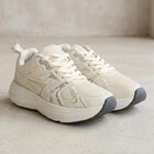 Men's Beige Lace-Up Sneakers, गहरा पीला, small