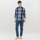 Men's Deep Midnight Navy Blue Cotton Spread Collar Casual Shirt, नेवी ब्लू, small image number null