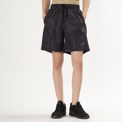 Men's Dark Charcoal Black Regular Length Printed Bermuda Shorts