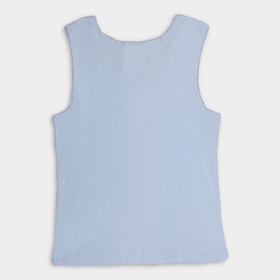 Girls' 100% Cotton Vest, Light Blue, large image number null
