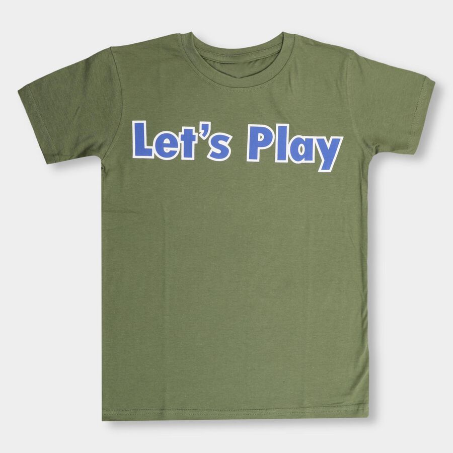 Boys' 100% Cotton Half Sleeves T-Shirt , ओलिव, large image number null