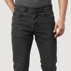 Men's Dark Grey Slim Fit Washed Jeans, गहरा ग्रे, small