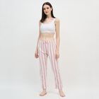 Women's Pink and White Striped Cotton Blend Pyjama, सफ़ेद, small image number null