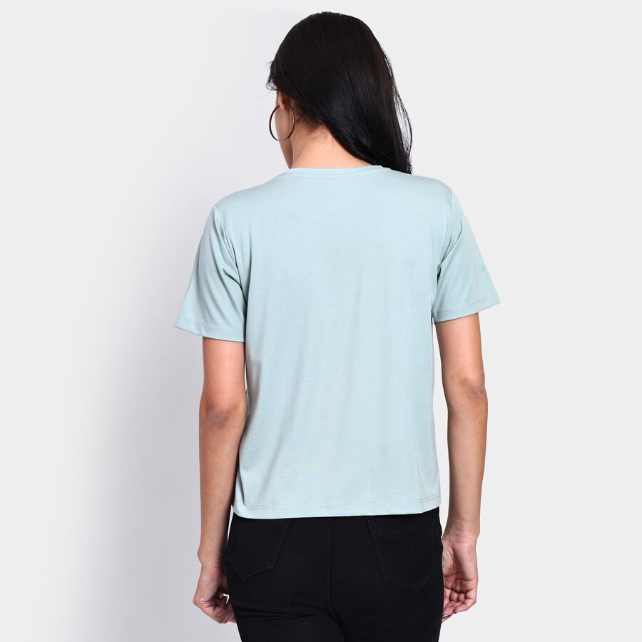 Ladies' Round Neck T-Shirt , हल्का हरा, large image number null