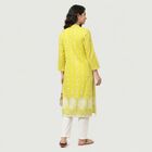 Women's Light Green Round Neck Printed Straight Kurta, हल्का हरा, small
