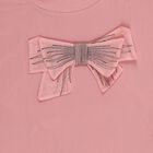 Girls Bright Pink Round Neck Casual T-Shirt, Pink, small