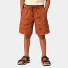 Boys' Rust Cotton Regular Fit Bermuda Shorts, Rust, small