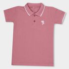 Boys Dusty Rose Polo Neck Casual T-Shirt, गुलाबी, small