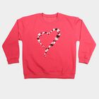 Girls Fuchsia Crew Neck Pullover Sweatshirt, रानी (फ्यूशिया), small