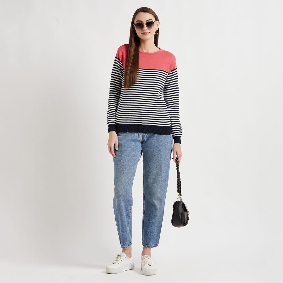 Stripes Pullover, Coral, large image number null