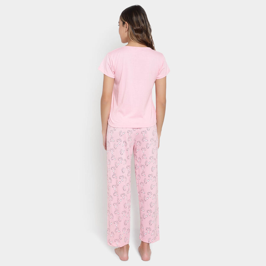 Printed Night Suit, Light Pink, large image number null