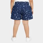Girls' Dark Blue Regular Fit Drawstring Shorts, गहरा नीला, small