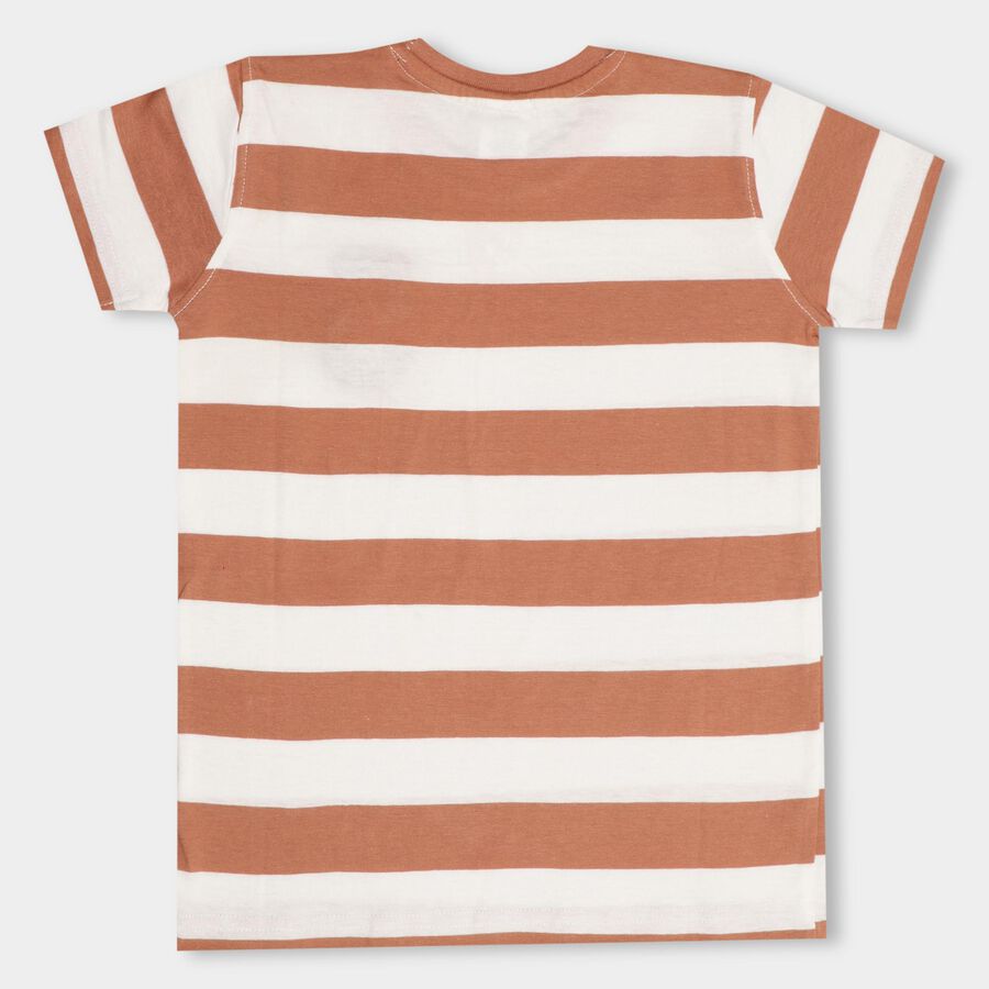 Boys' 100% Cotton Half Sleeves T-Shirt , भूरा, large image number null