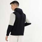 Men's Black and Grey Hooded Casual Sweatshirt, नेवी ब्लू, small image number null