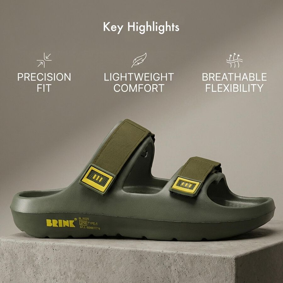 Men's Slipper, Olive, large