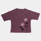 Girls Lilac Round Neck Casual T-Shirt, Lilac, small