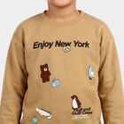 Boys Beige Crew Neck Graphic Print Sweatshirt, Beige, small