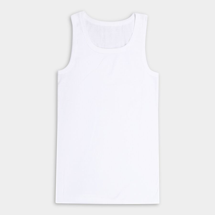 Boys' Cotton Vest, White, large image number null