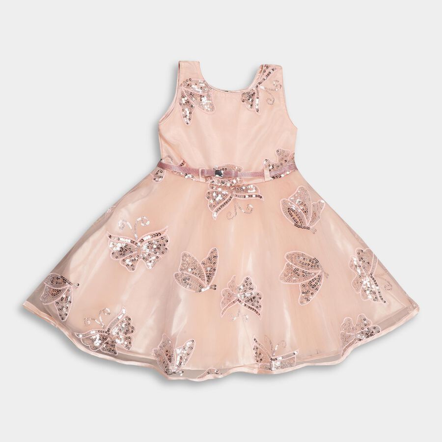 Girls' Frock , हल्का गुलाबी, large image number null
