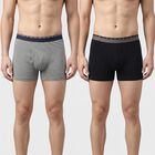 Men's Navy Blue Regular Fit Solid Trunks, नेवी ब्लू, small