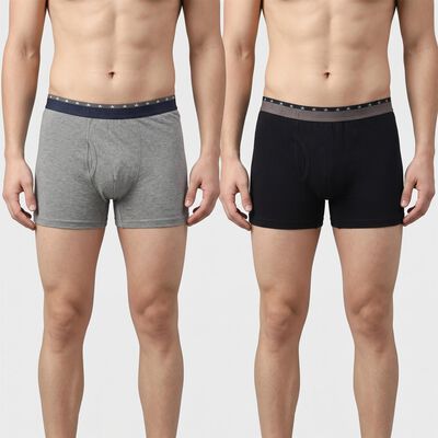 Men's Navy Blue Regular Fit Solid Trunks