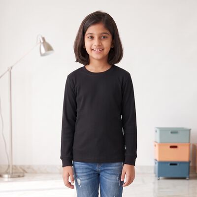 Girls' Black Long Sleeve Thermal