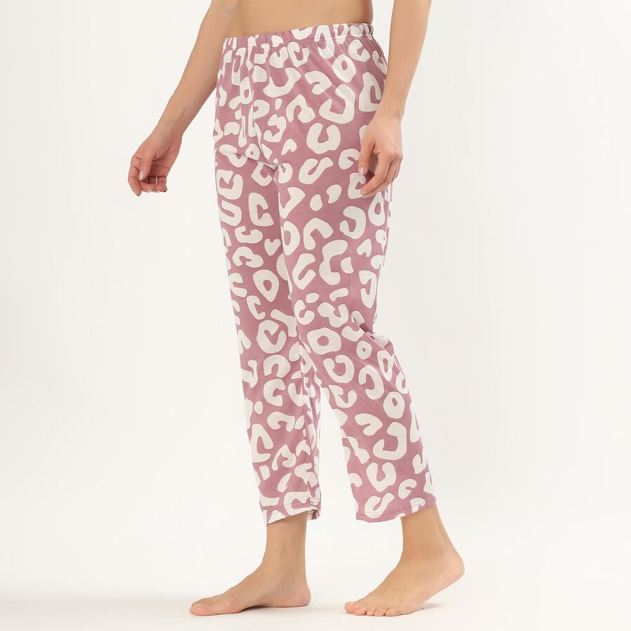 Women's Lilac Regular Fit Polka Dot Printed Pyjama, Lilac, large