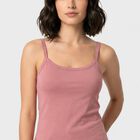 Women's Pink Scoop Neck Camisole Slip, गुलाबी, small