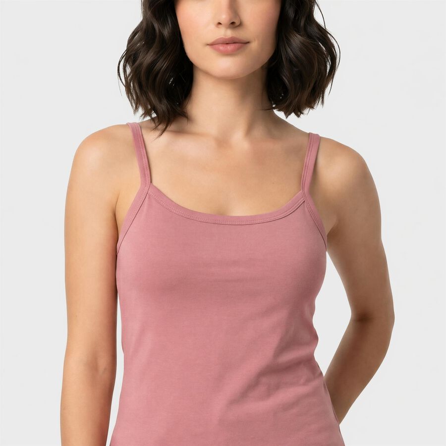 Women's Pink Scoop Neck Camisole Slip, गुलाबी, large