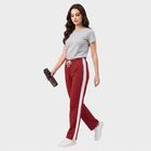 Women's Maroon Straight Fit Side-Striped Track Pants, Maroon, small