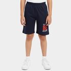 Boys' Navy Blue Regular Fit Drawstring Bermuda Shorts, नेवी ब्लू, small