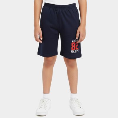 Boys' Navy Blue Regular Fit Drawstring Bermuda Shorts