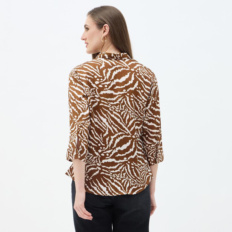 Women's Rich Chocolate Brown Classic Shirt, Brown, large
