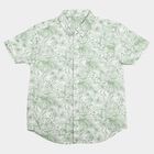 Boys Green Cotton Half Sleeve Collar Casual Shirt, Light Green, small