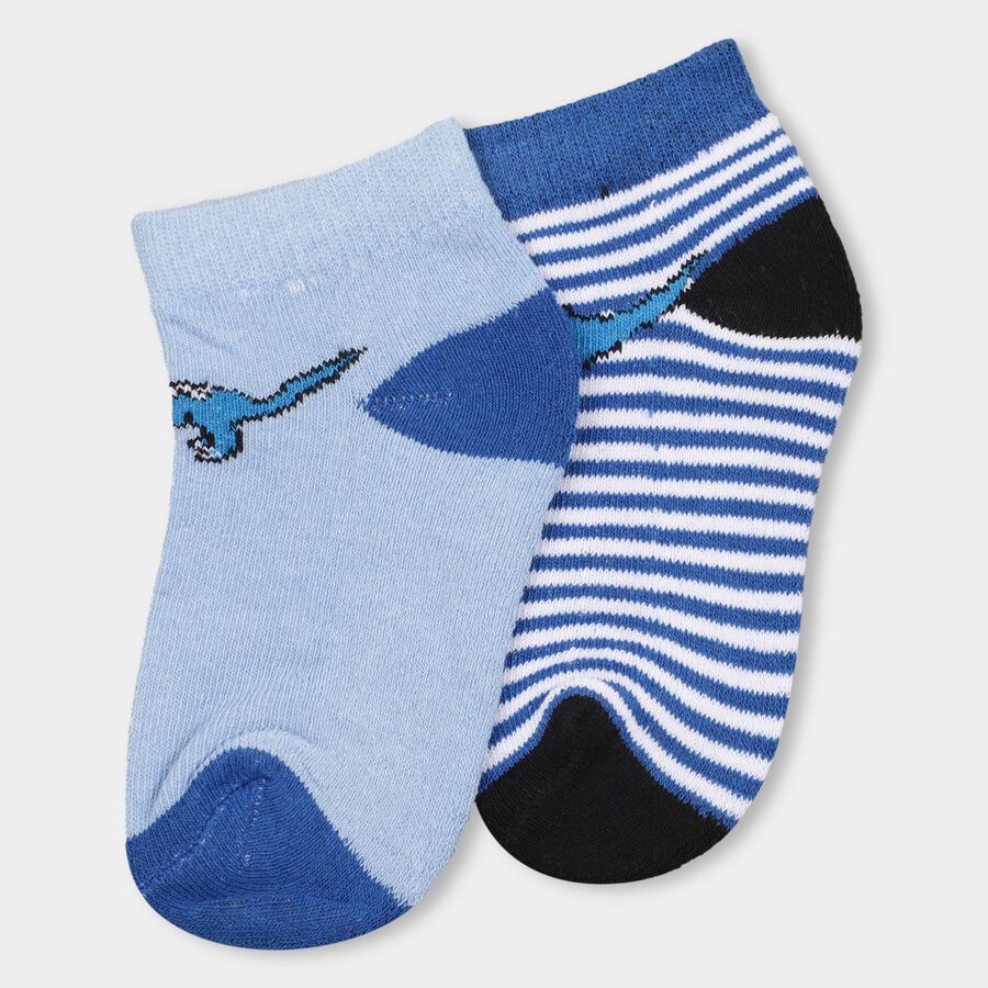 Boys' Socks (Pack of 2), Mid Blue, large image number null