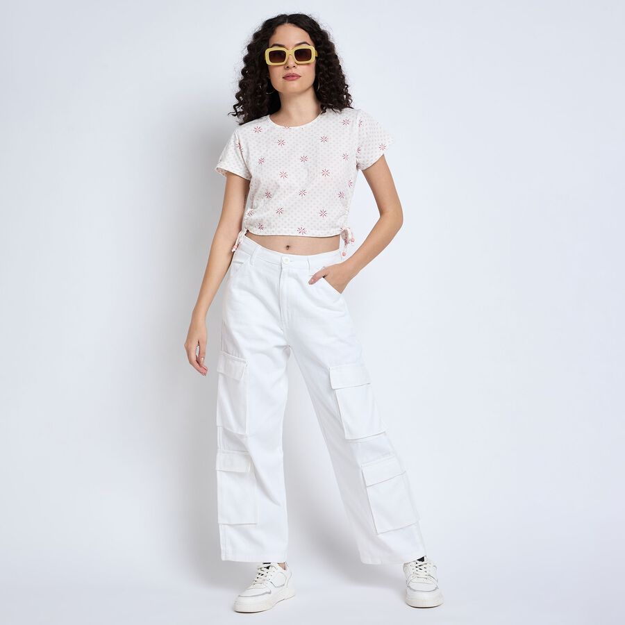 Ladies'  Crop  Top, Off White, large image number null