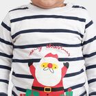 Infants White Cotton Round Neck Regular T-Shirt, White, small