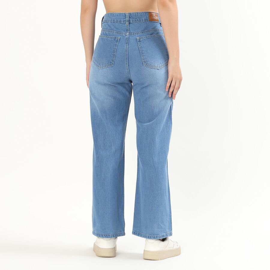 Ladies' 100% Cotton Jeans, हल्का नीला, large image number null