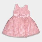 Girls' Soft Pink Embroidered Sleeveless Flared Frock , हल्का गुलाबी, small image number null