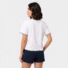 Women's White Cotton Round Neck Regular T-Shirt, White, small