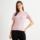 All Over Print Round Neck T-Shirt, Pink, small image number null