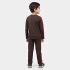 Boys Dark Grey 100% Cotton Crew Neck Graphic Print Baba Suit, Dark Grey, small