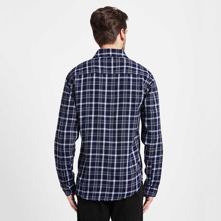 Cotton Checks Casual Shirt, गहरा नीला, large image number null
